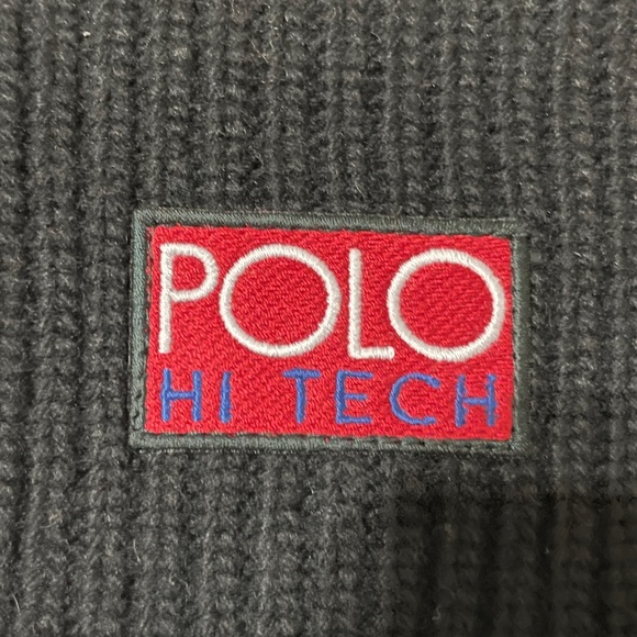 Polo Ralph Lauren Beanie Winter Cap Hi Tech Black RARE - Picture 2 of 5